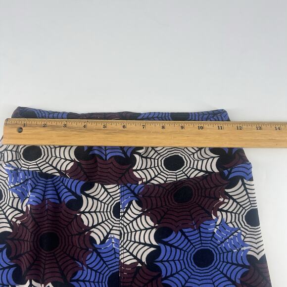 Lularoe Leggings Womens One Size Large Black Purple Blue Halloween Spiders - Picture 6 of 7
